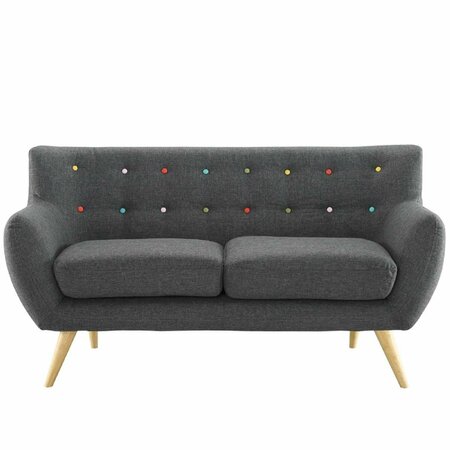 PRIMEWIR Remark Loveseat in Tufted Gray Fabric with Natural Finish Wood Legs EEI-1632-GRY